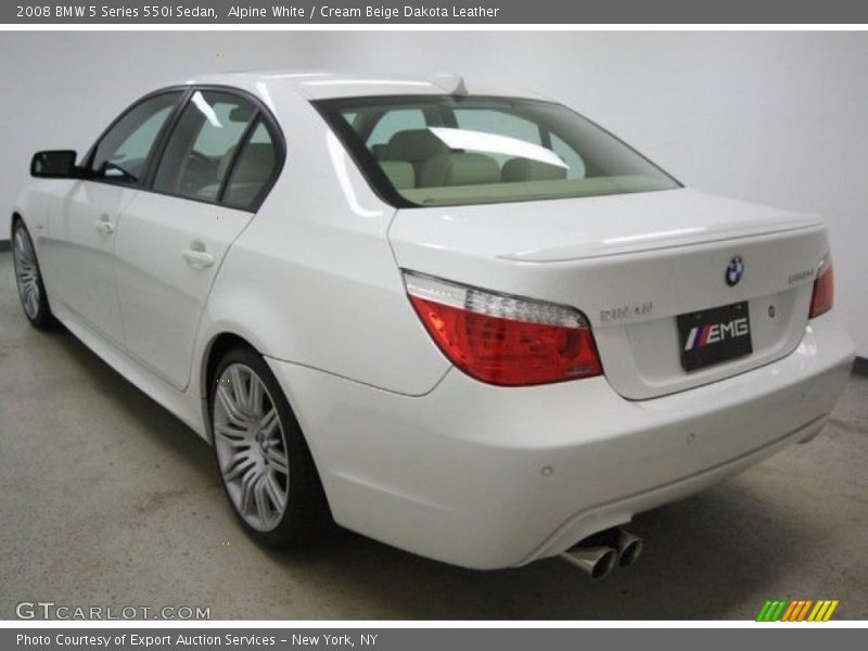 Alpine White / Cream Beige Dakota Leather 2008 BMW 5 Series 550i Sedan