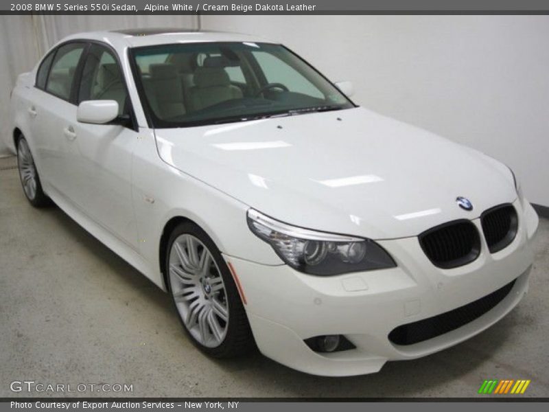 Alpine White / Cream Beige Dakota Leather 2008 BMW 5 Series 550i Sedan