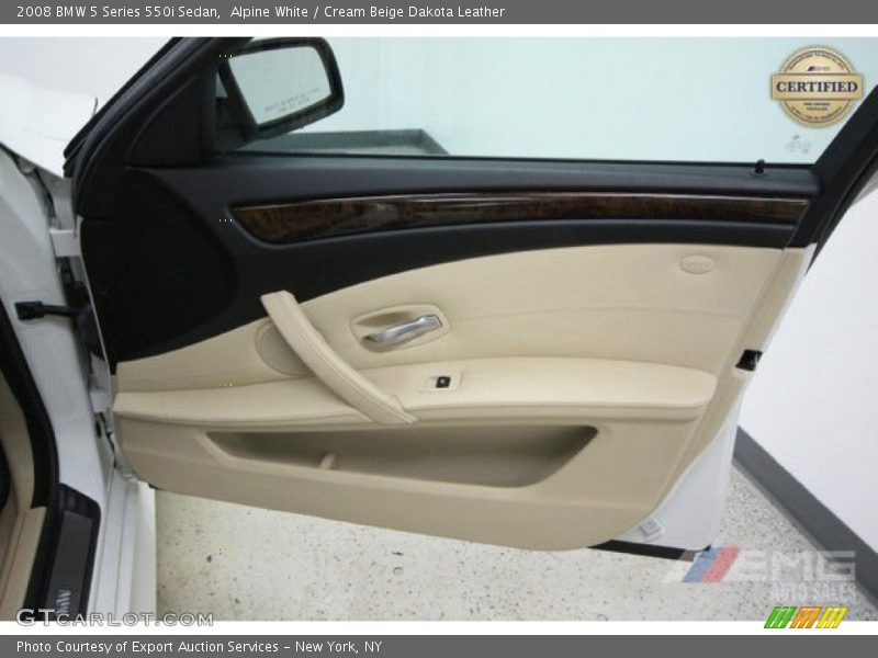 Alpine White / Cream Beige Dakota Leather 2008 BMW 5 Series 550i Sedan