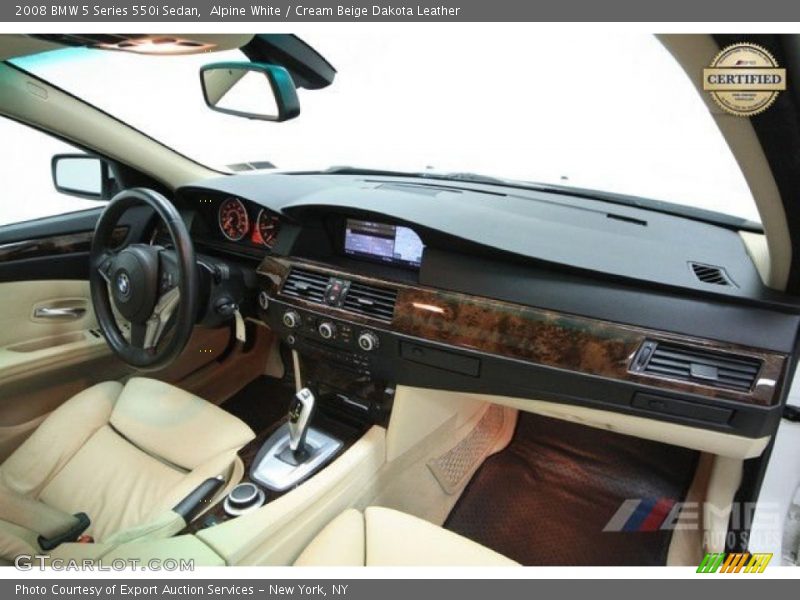 Alpine White / Cream Beige Dakota Leather 2008 BMW 5 Series 550i Sedan