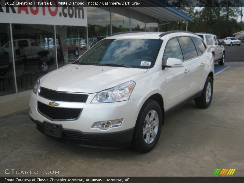 White Diamond Tricoat / Cashmere/Dark Gray 2012 Chevrolet Traverse LT