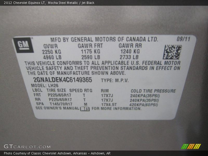 Mocha Steel Metallic / Jet Black 2012 Chevrolet Equinox LT