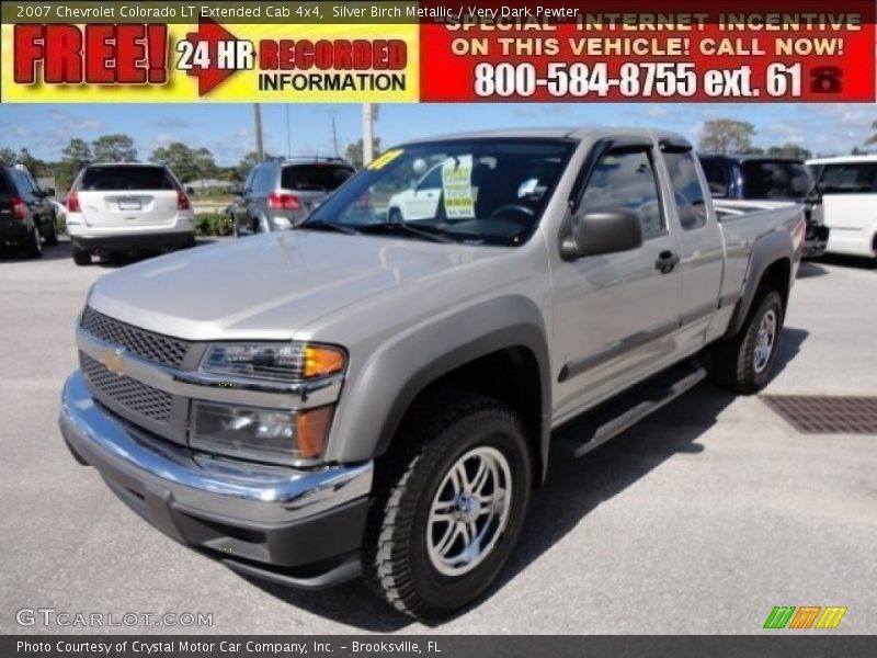Silver Birch Metallic / Very Dark Pewter 2007 Chevrolet Colorado LT Extended Cab 4x4