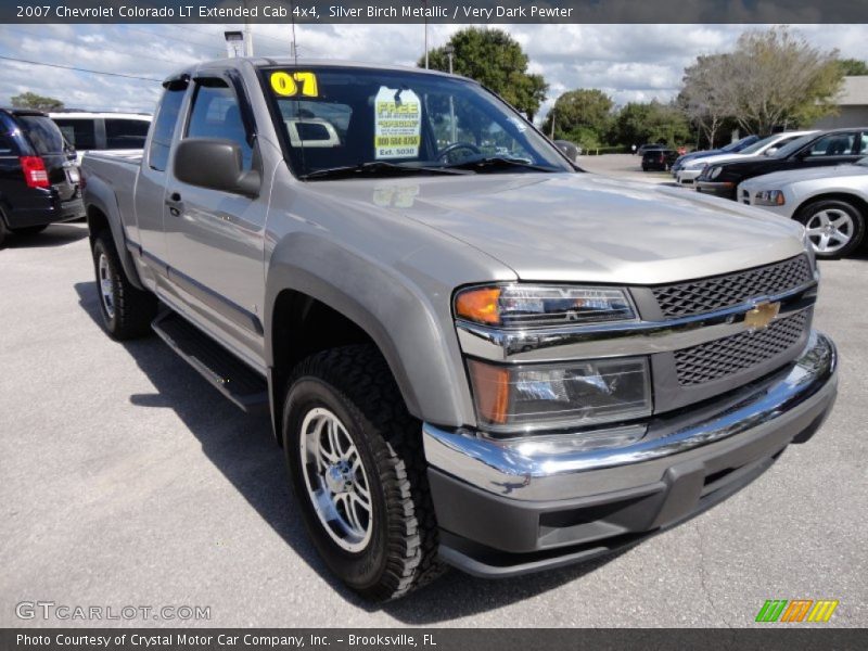 Silver Birch Metallic / Very Dark Pewter 2007 Chevrolet Colorado LT Extended Cab 4x4