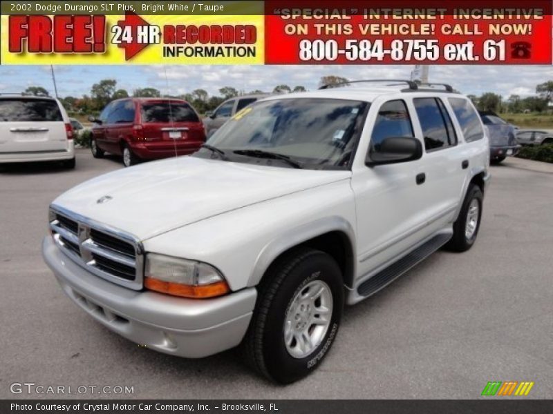 Bright White / Taupe 2002 Dodge Durango SLT Plus