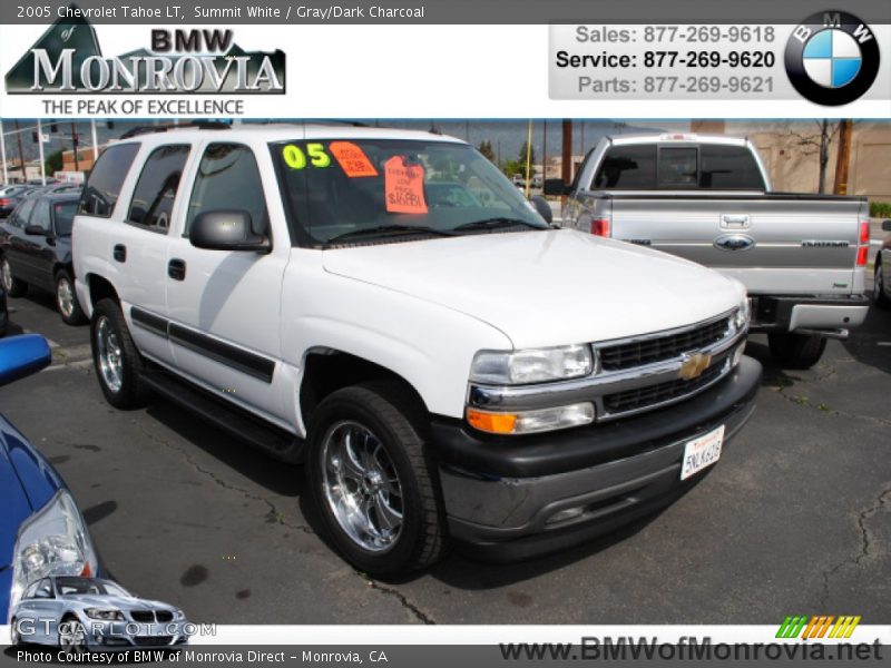 Summit White / Gray/Dark Charcoal 2005 Chevrolet Tahoe LT