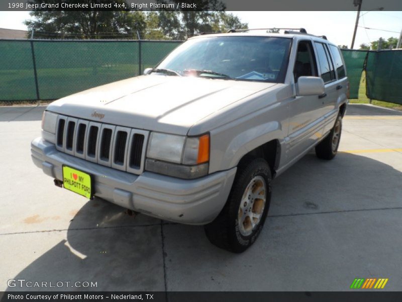 Bright Platinum / Black 1998 Jeep Grand Cherokee Limited 4x4