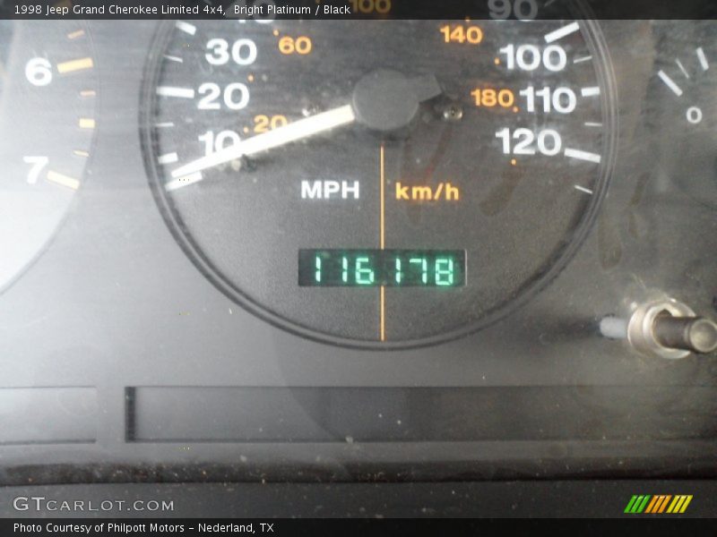 Bright Platinum / Black 1998 Jeep Grand Cherokee Limited 4x4