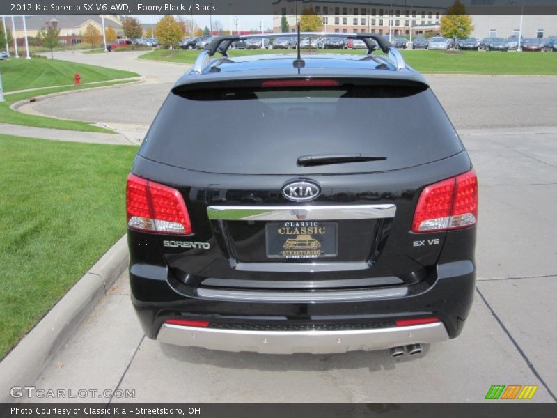 Ebony Black / Black 2012 Kia Sorento SX V6 AWD