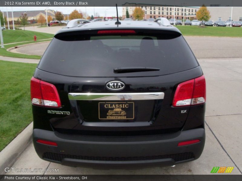 Ebony Black / Black 2012 Kia Sorento EX AWD