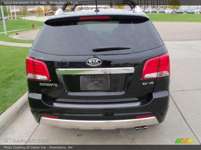 Ebony Black / Black 2012 Kia Sorento SX V6 AWD