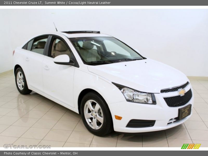 Summit White / Cocoa/Light Neutral Leather 2011 Chevrolet Cruze LT