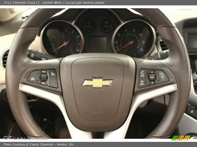 Summit White / Cocoa/Light Neutral Leather 2011 Chevrolet Cruze LT