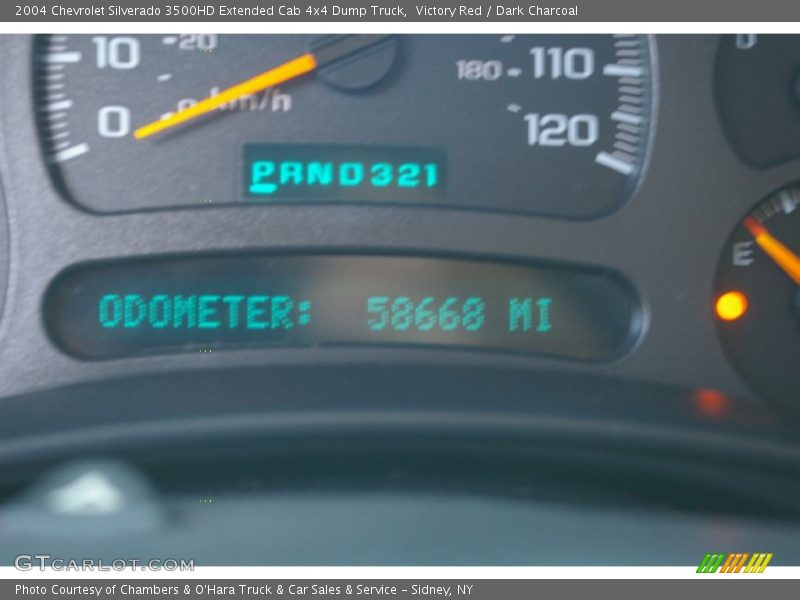 Victory Red / Dark Charcoal 2004 Chevrolet Silverado 3500HD Extended Cab 4x4 Dump Truck