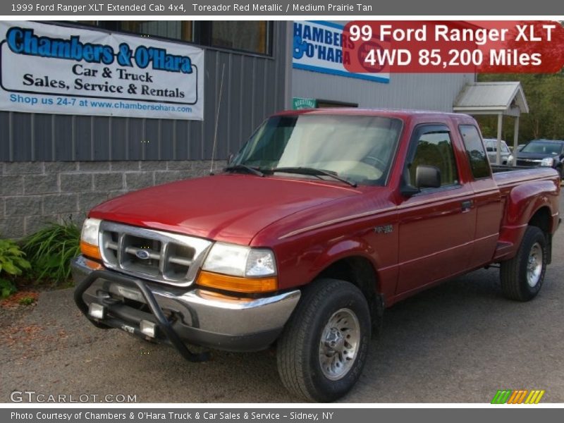 Toreador Red Metallic / Medium Prairie Tan 1999 Ford Ranger XLT Extended Cab 4x4