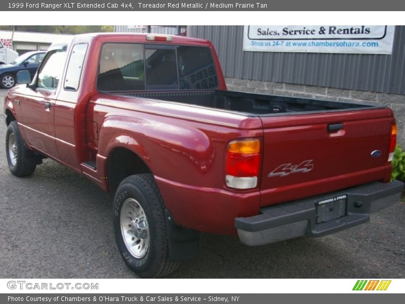 Toreador Red Metallic / Medium Prairie Tan 1999 Ford Ranger XLT Extended Cab 4x4