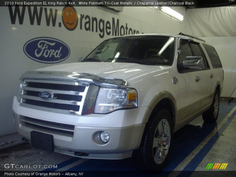 White Platinum Tri-Coat Metallic / Chaparral Leather/Charcoal Black 2010 Ford Expedition EL King Ranch 4x4