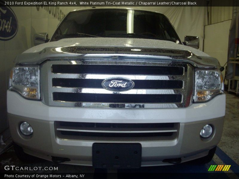 White Platinum Tri-Coat Metallic / Chaparral Leather/Charcoal Black 2010 Ford Expedition EL King Ranch 4x4