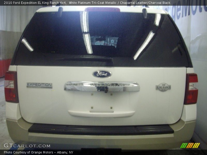 White Platinum Tri-Coat Metallic / Chaparral Leather/Charcoal Black 2010 Ford Expedition EL King Ranch 4x4