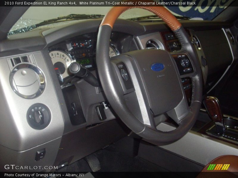 White Platinum Tri-Coat Metallic / Chaparral Leather/Charcoal Black 2010 Ford Expedition EL King Ranch 4x4