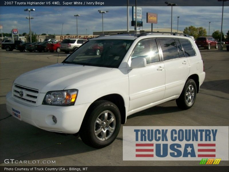 Super White / Ivory Beige 2007 Toyota Highlander V6 4WD