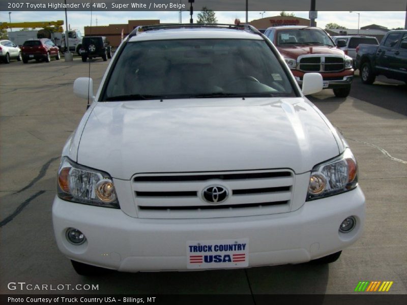 Super White / Ivory Beige 2007 Toyota Highlander V6 4WD
