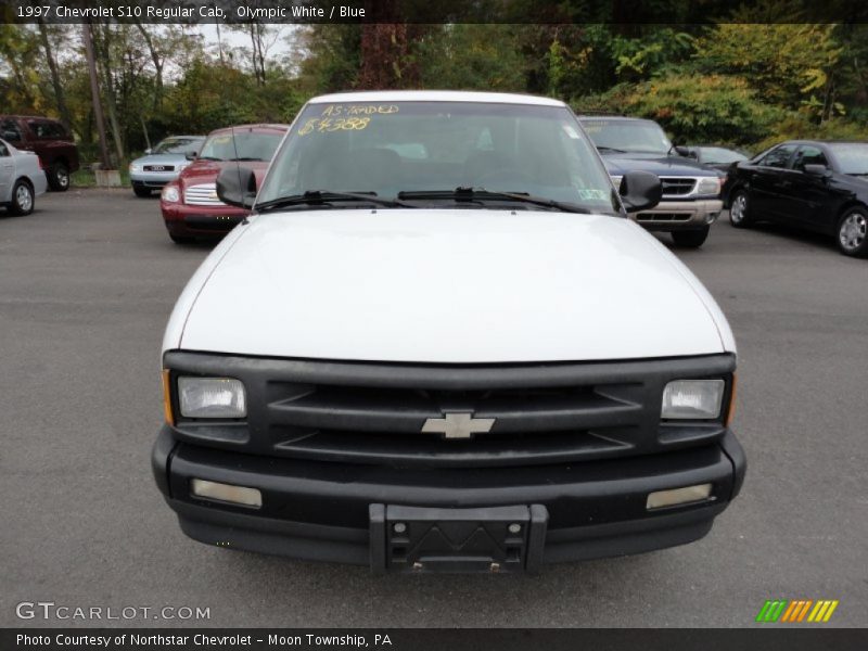 Olympic White / Blue 1997 Chevrolet S10 Regular Cab