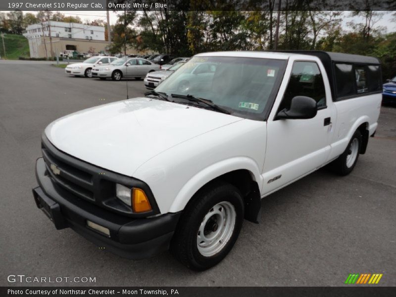 Olympic White / Blue 1997 Chevrolet S10 Regular Cab
