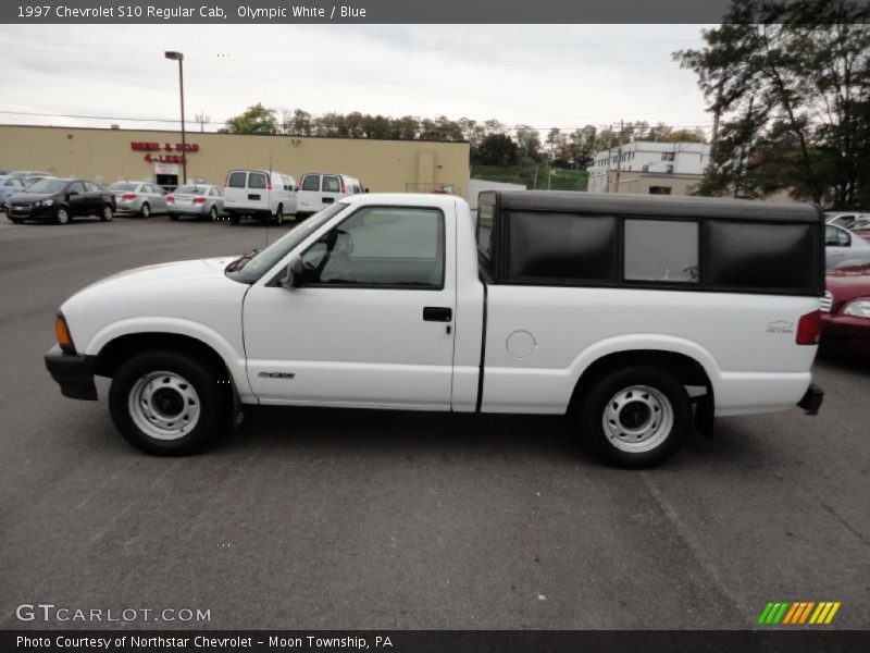 Olympic White / Blue 1997 Chevrolet S10 Regular Cab