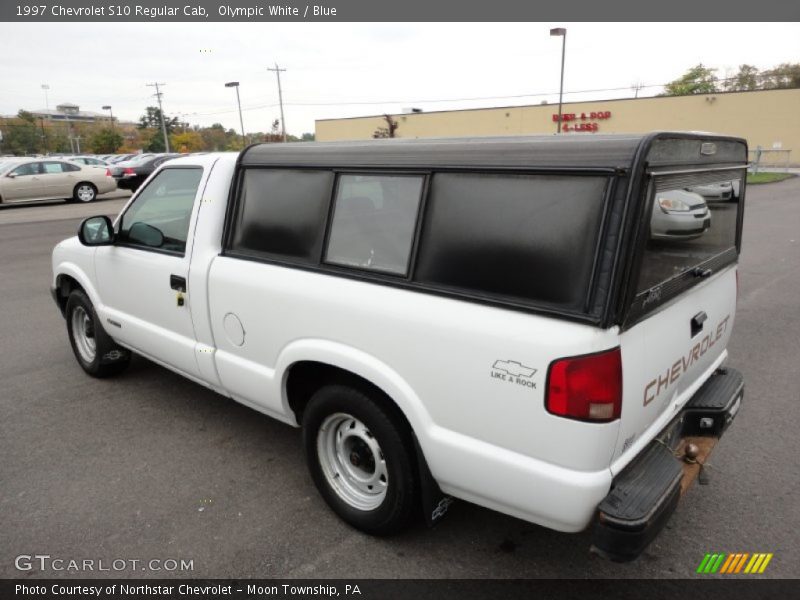 Olympic White / Blue 1997 Chevrolet S10 Regular Cab