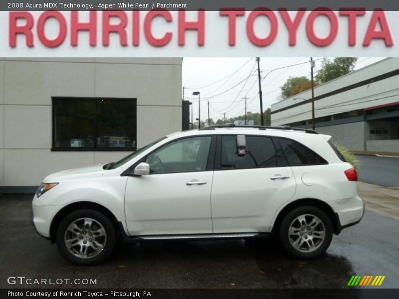Aspen White Pearl / Parchment 2008 Acura MDX Technology