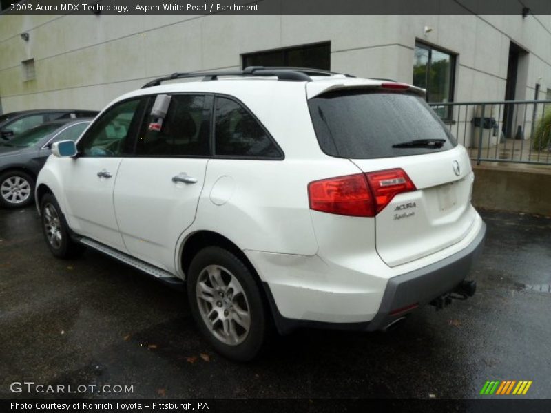 Aspen White Pearl / Parchment 2008 Acura MDX Technology