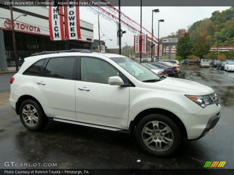 Aspen White Pearl / Parchment 2008 Acura MDX Technology