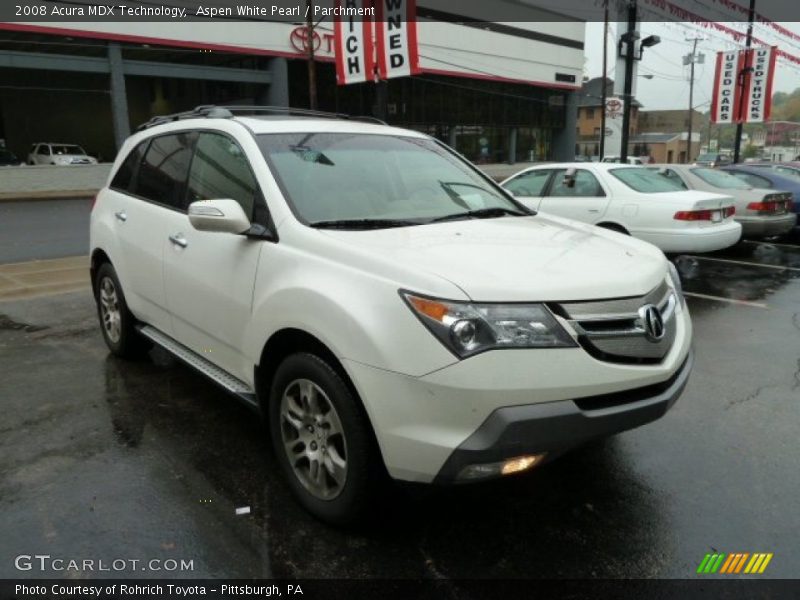 Aspen White Pearl / Parchment 2008 Acura MDX Technology