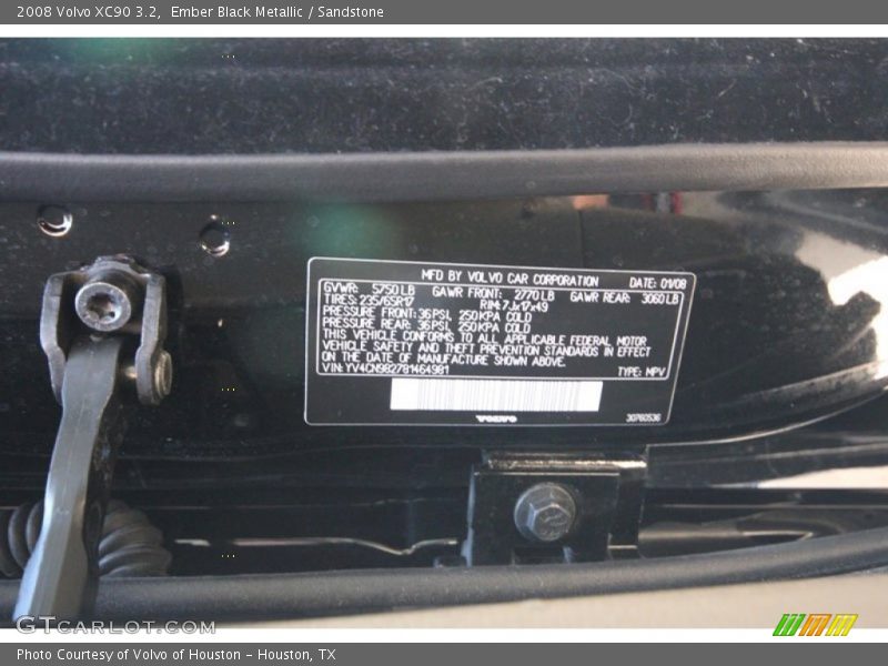 Ember Black Metallic / Sandstone 2008 Volvo XC90 3.2