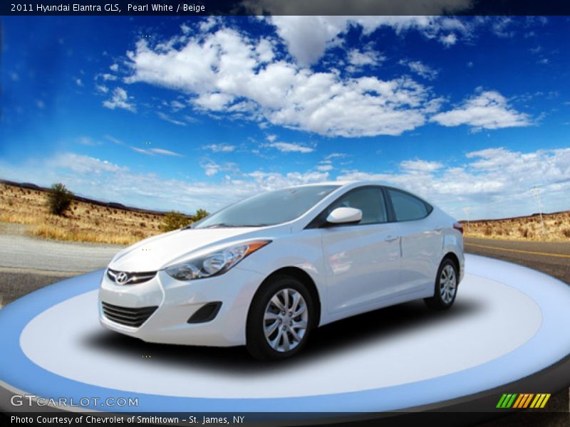 Pearl White / Beige 2011 Hyundai Elantra GLS