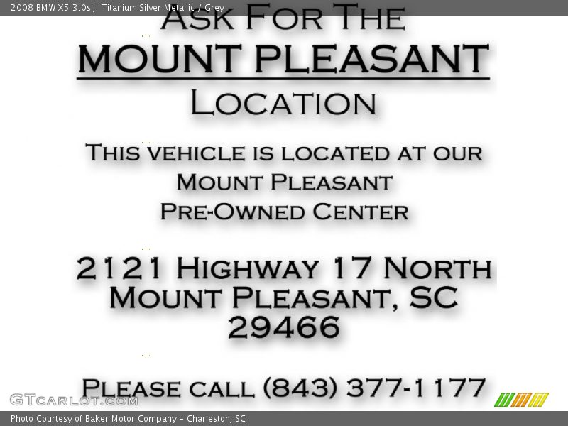 Titanium Silver Metallic / Grey 2008 BMW X5 3.0si