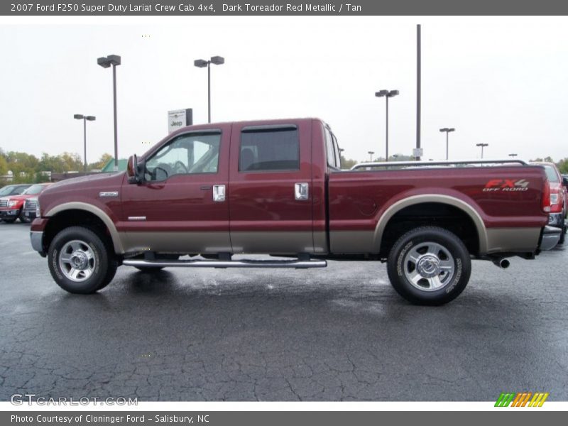 Dark Toreador Red Metallic / Tan 2007 Ford F250 Super Duty Lariat Crew Cab 4x4