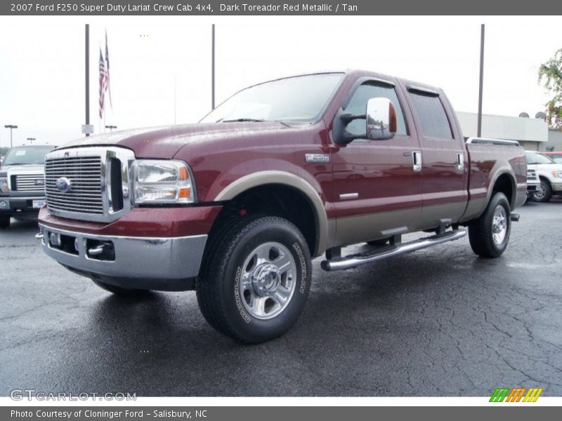 Dark Toreador Red Metallic / Tan 2007 Ford F250 Super Duty Lariat Crew Cab 4x4