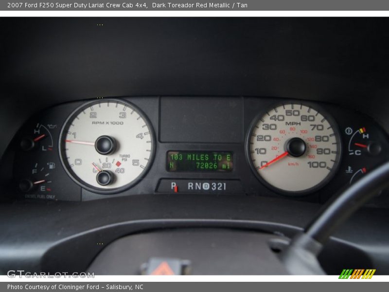 Dark Toreador Red Metallic / Tan 2007 Ford F250 Super Duty Lariat Crew Cab 4x4