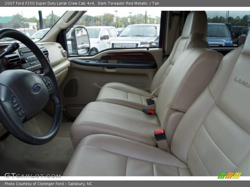 Dark Toreador Red Metallic / Tan 2007 Ford F250 Super Duty Lariat Crew Cab 4x4