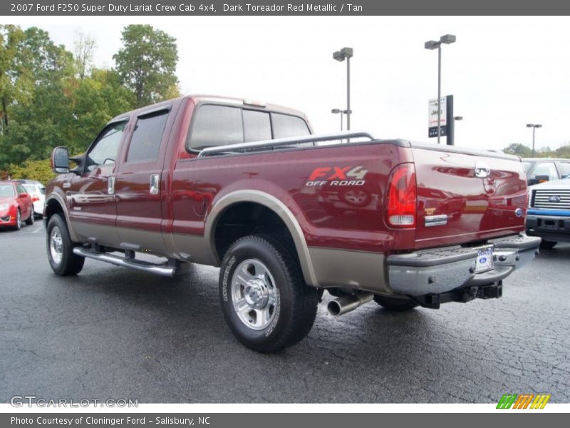 Dark Toreador Red Metallic / Tan 2007 Ford F250 Super Duty Lariat Crew Cab 4x4