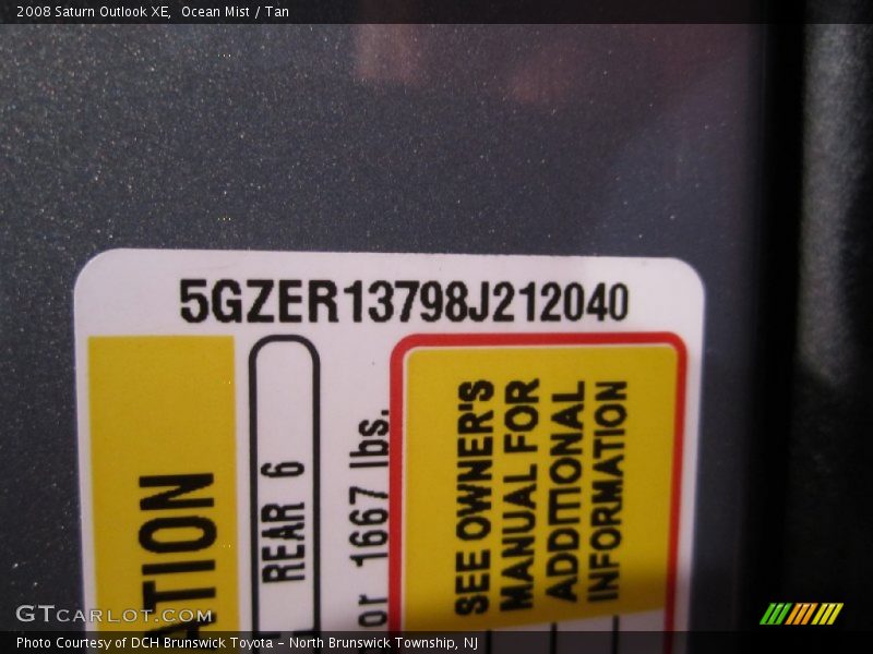 Ocean Mist / Tan 2008 Saturn Outlook XE