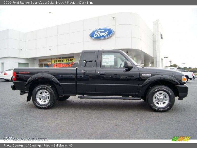 Black / Medium Dark Flint 2011 Ford Ranger Sport SuperCab