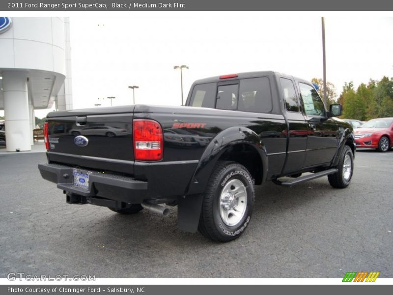 Black / Medium Dark Flint 2011 Ford Ranger Sport SuperCab