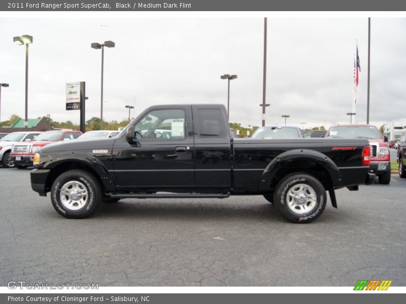 Black / Medium Dark Flint 2011 Ford Ranger Sport SuperCab