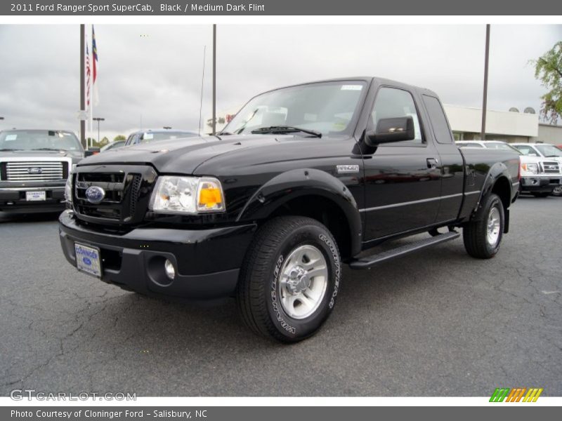 Black / Medium Dark Flint 2011 Ford Ranger Sport SuperCab