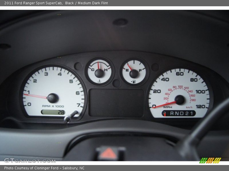 Black / Medium Dark Flint 2011 Ford Ranger Sport SuperCab