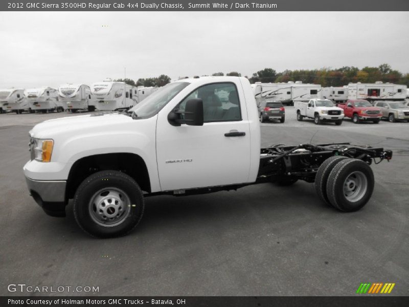  2012 Sierra 3500HD Regular Cab 4x4 Dually Chassis Summit White