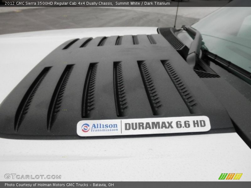 Summit White / Dark Titanium 2012 GMC Sierra 3500HD Regular Cab 4x4 Dually Chassis